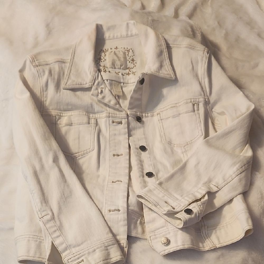 J. Jill Off-White Denim Jacket